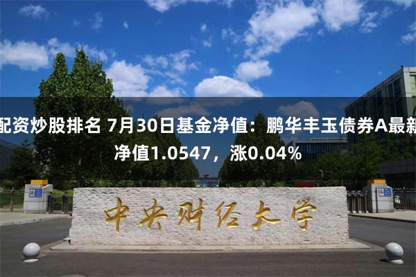 配资炒股排名 7月30日基金净值：鹏华丰玉债券A最新净值1.0547，涨0.04%