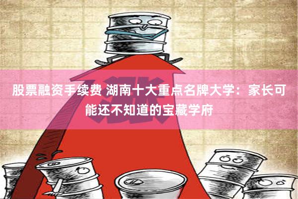 股票融资手续费 湖南十大重点名牌大学：家长可能还不知道的宝藏学府