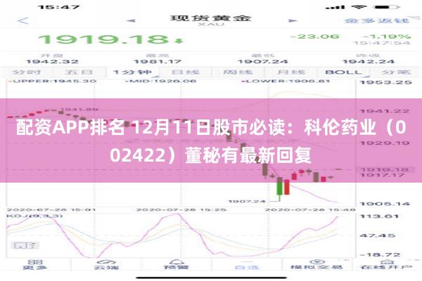 配资APP排名 12月11日股市必读：科伦药业（002422）董秘有最新回复