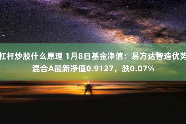 杠杆炒股什么原理 1月8日基金净值：易方达智造优势混合A最新净值0.9127，跌0.07%